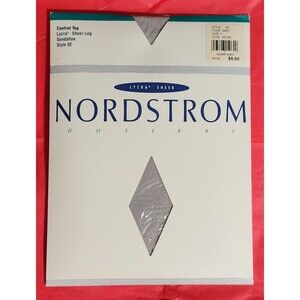 Nordstrom Hosiery Size D Dove Grey Control Top Sheer Leg Sandal Toe Style 92